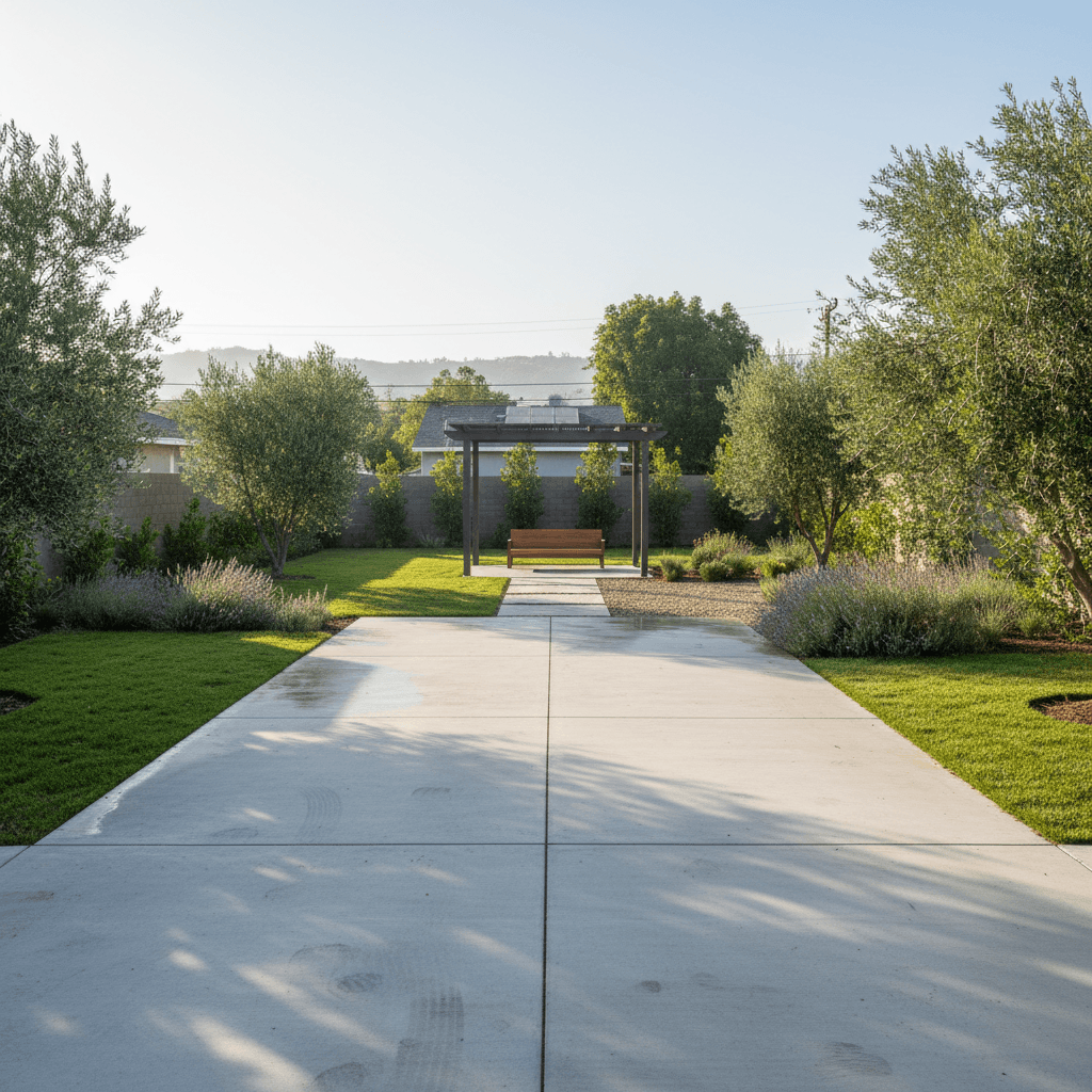 Same backyard after junk car removal, cleared and ready to use
